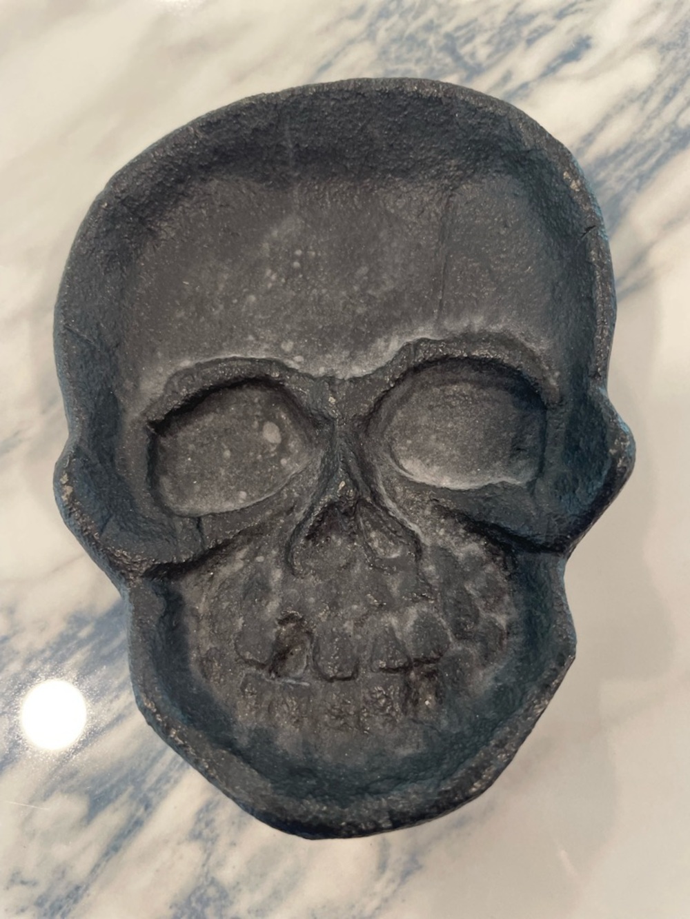 Cast Iron Black Skull Trinket Dish- Home Art Accent